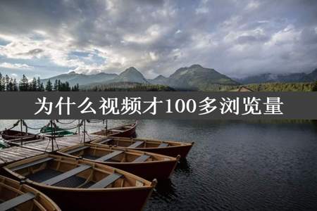 为什么视频才100多浏览量