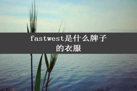 fastwest是什么牌子的衣服