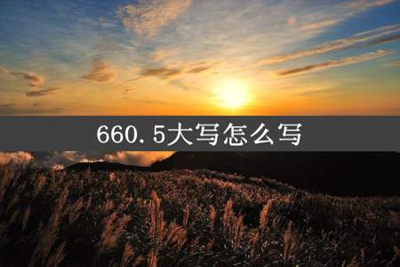 660.5大写怎么写