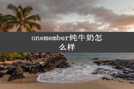 onemember纯牛奶怎么样