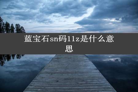 蓝宝石sn码11z是什么意思