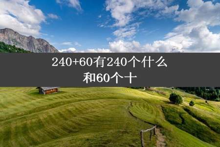 240+60有240个什么和60个十