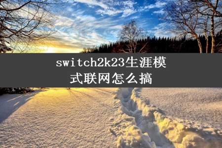 switch2k23生涯模式联网怎么搞