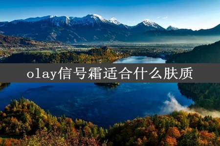 olay信号霜适合什么肤质