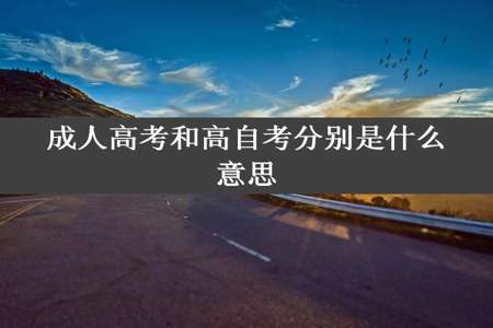 成人高考和高自考分别是什么意思