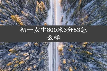 初一女生800米3分53怎么样