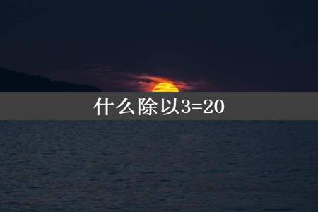 什么除以3=20