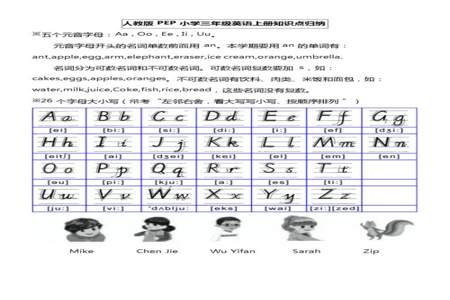 小学三年级英语的26个字母什么时候教