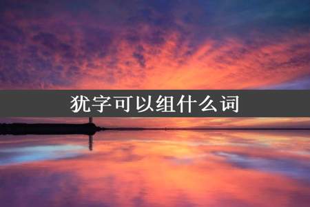 犹字可以组什么词