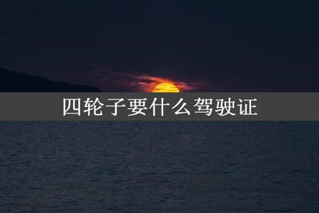 四轮子要什么驾驶证