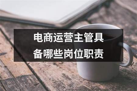 电商主管需要做什么