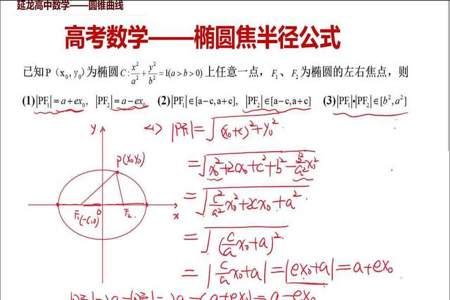 椭圆焦半径的公式是什么