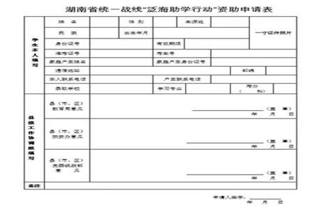 大学录取书贫困申请表怎么填