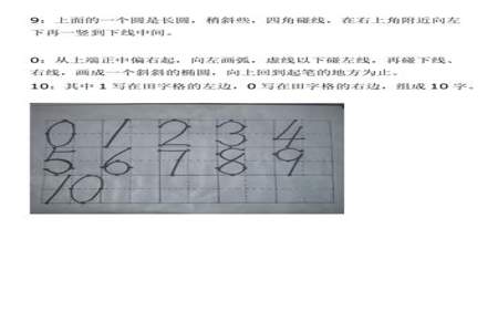 幼儿园中班书写数字1-10怎么教