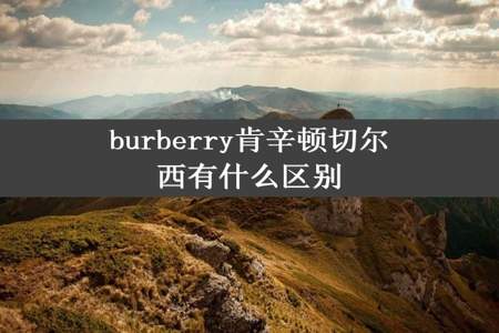 burberry肯辛顿切尔西有什么区别