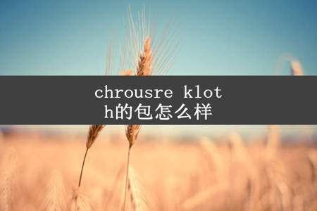 chrousre kloth的包怎么样