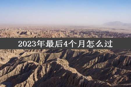 2023年最后4个月怎么过