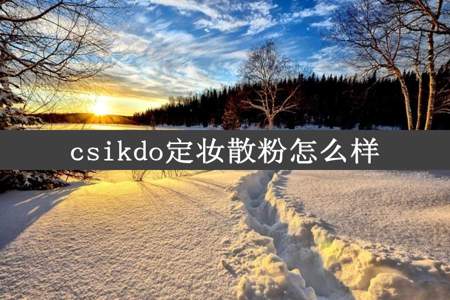 csikdo定妆散粉怎么样