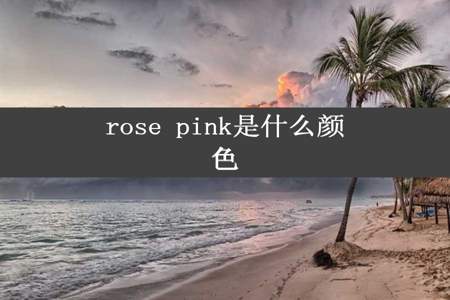 rose pink是什么颜色
