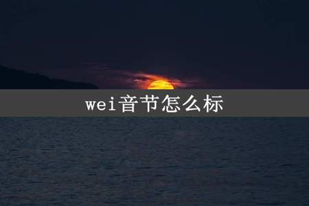 wei音节怎么标