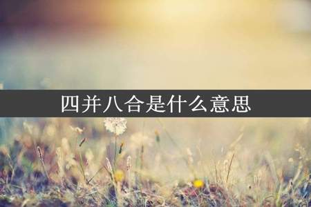 四并八合是什么意思