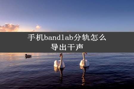 手机bandlab分轨怎么导出干声