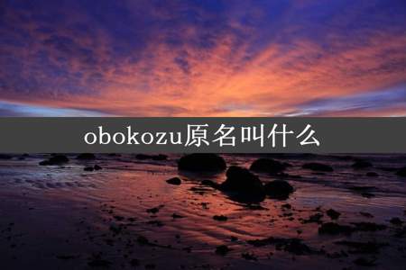 obokozu原名叫什么