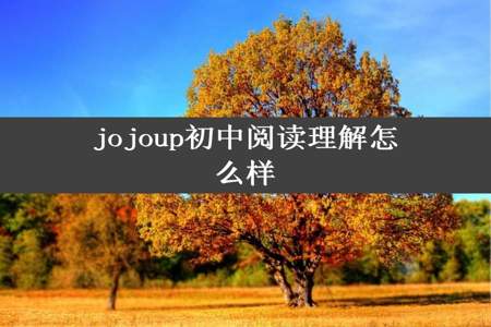 jojoup初中阅读理解怎么样