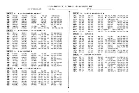 三年级语文课后生字怎么写