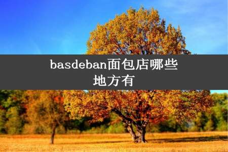 basdeban面包店哪些地方有