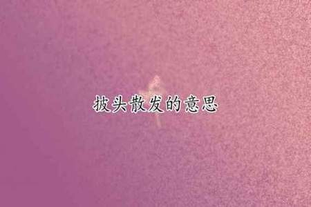 披头散发的意思是什么