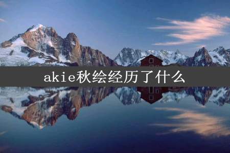 akie秋绘经历了什么