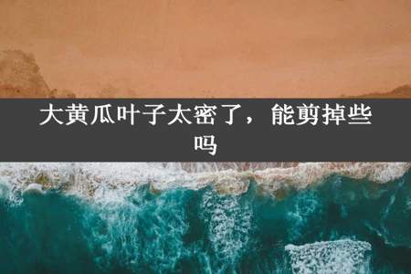 大黄瓜叶子太密了，能剪掉些吗