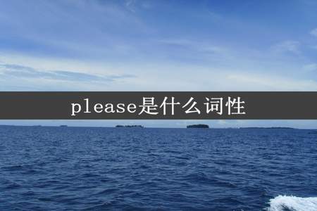 please是什么词性