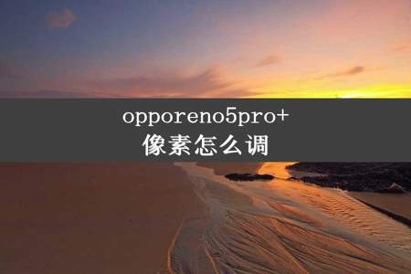 opporeno5pro+像素怎么调