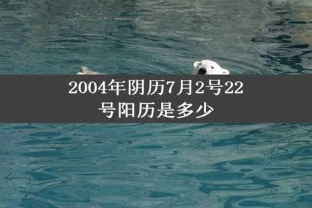 2004年阴历7月2号22号阳历是多少