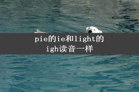 pie的ie和light的igh读音一样