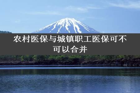 农村医保与城镇职工医保可不可以合并