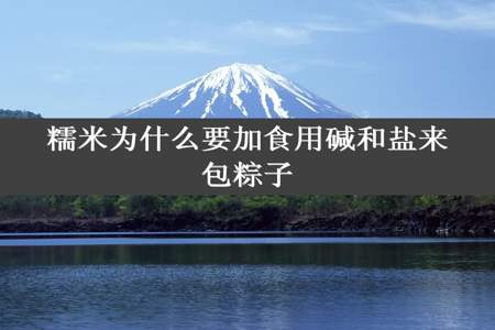 糯米为什么要加食用碱和盐来包粽子