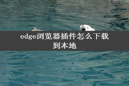 edge浏览器插件怎么下载到本地