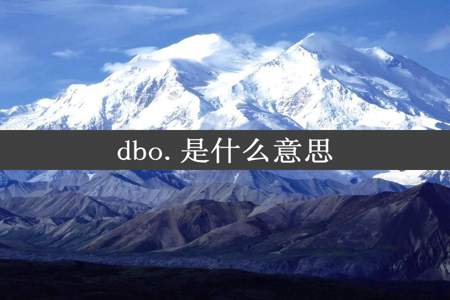 dbo.是什么意思