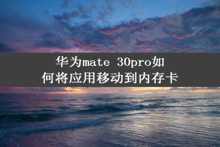 华为mate 30pro如何将应用移动到内存卡