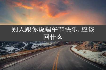 别人跟你说端午节快乐,应该回什么