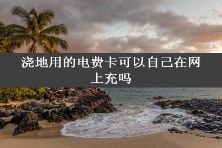 浇地用的电费卡可以自己在网上充吗