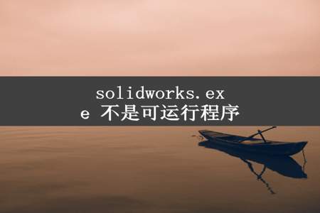 solidworks.exe 不是可运行程序