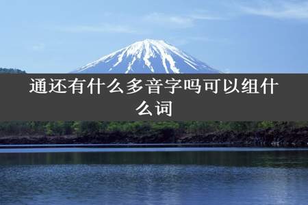 通还有什么多音字吗可以组什么词