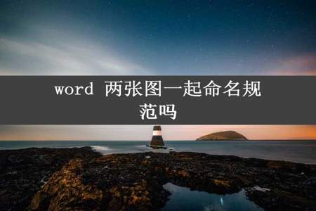 word 两张图一起命名规范吗