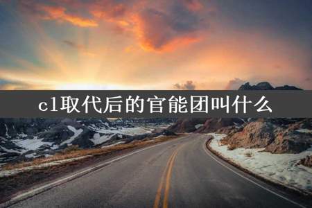 cl取代后的官能团叫什么