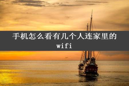 手机怎么看有几个人连家里的wifi