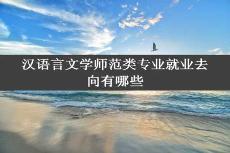 汉语言文学师范类专业就业去向有哪些